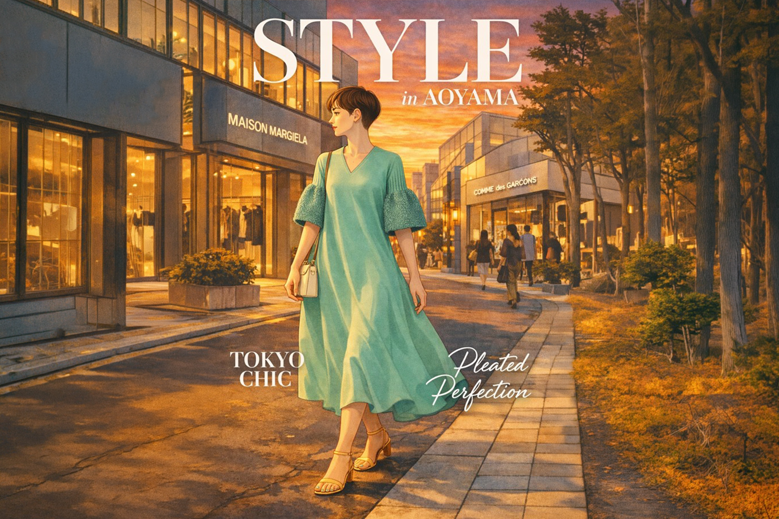 Boutique moderne nel quartiere Aoyama a Tokyo con architettura minimal e atmosfera elegante