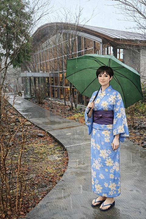 Onsen all’aperto a Hakone immerso nel bosco con vasca termale e atmosfera rilassante