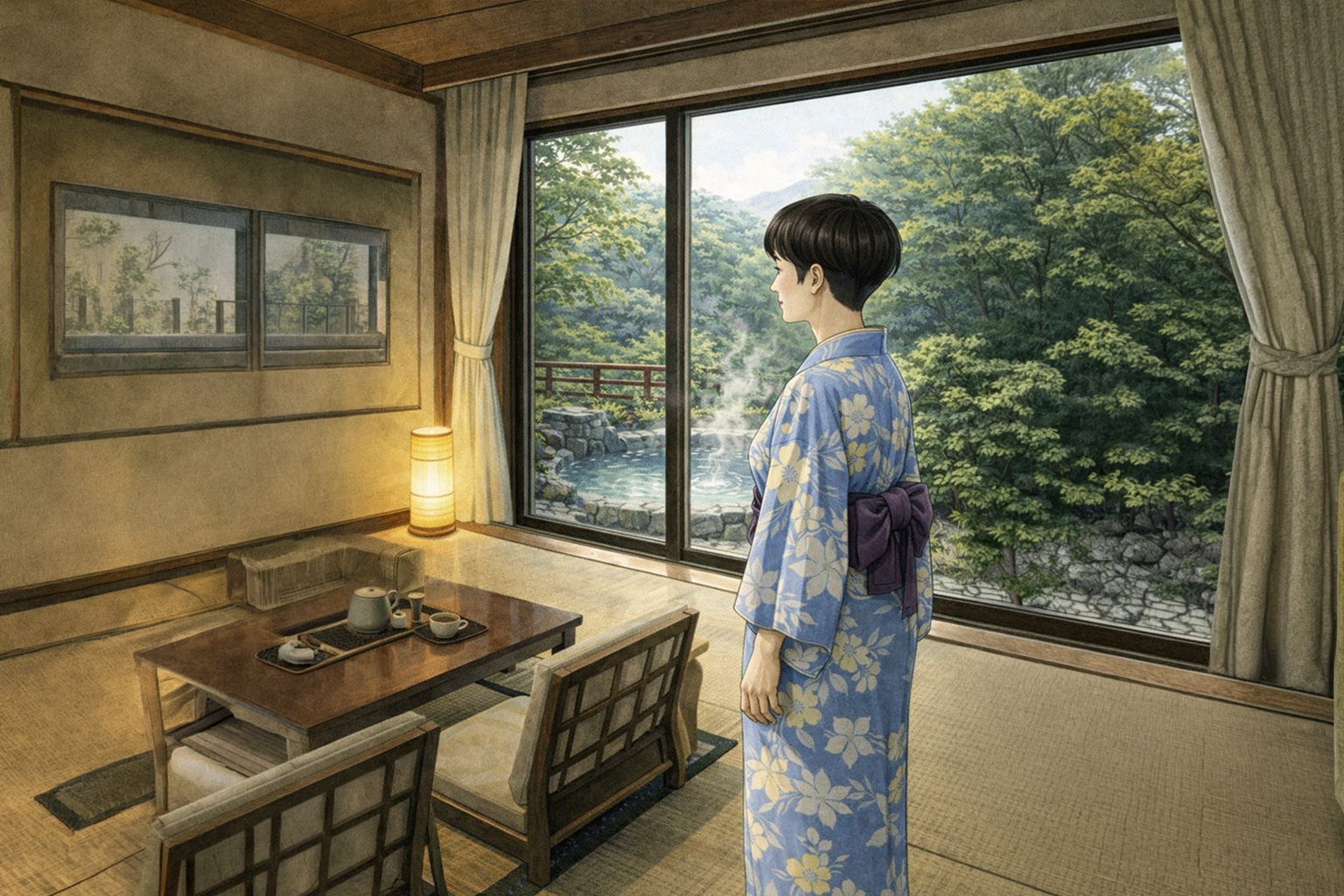 Onsen privato all’aperto nella penisola di Izu con vasca termale e giardino giapponese
