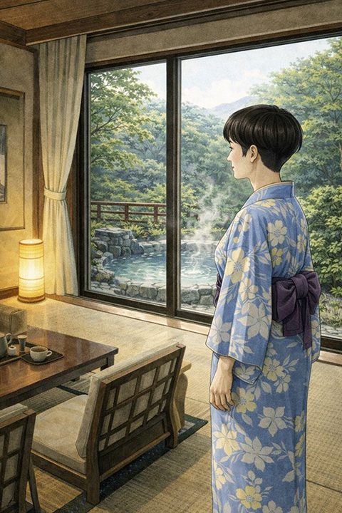 Onsen privato all’aperto nella penisola di Izu con vasca termale e giardino giapponese